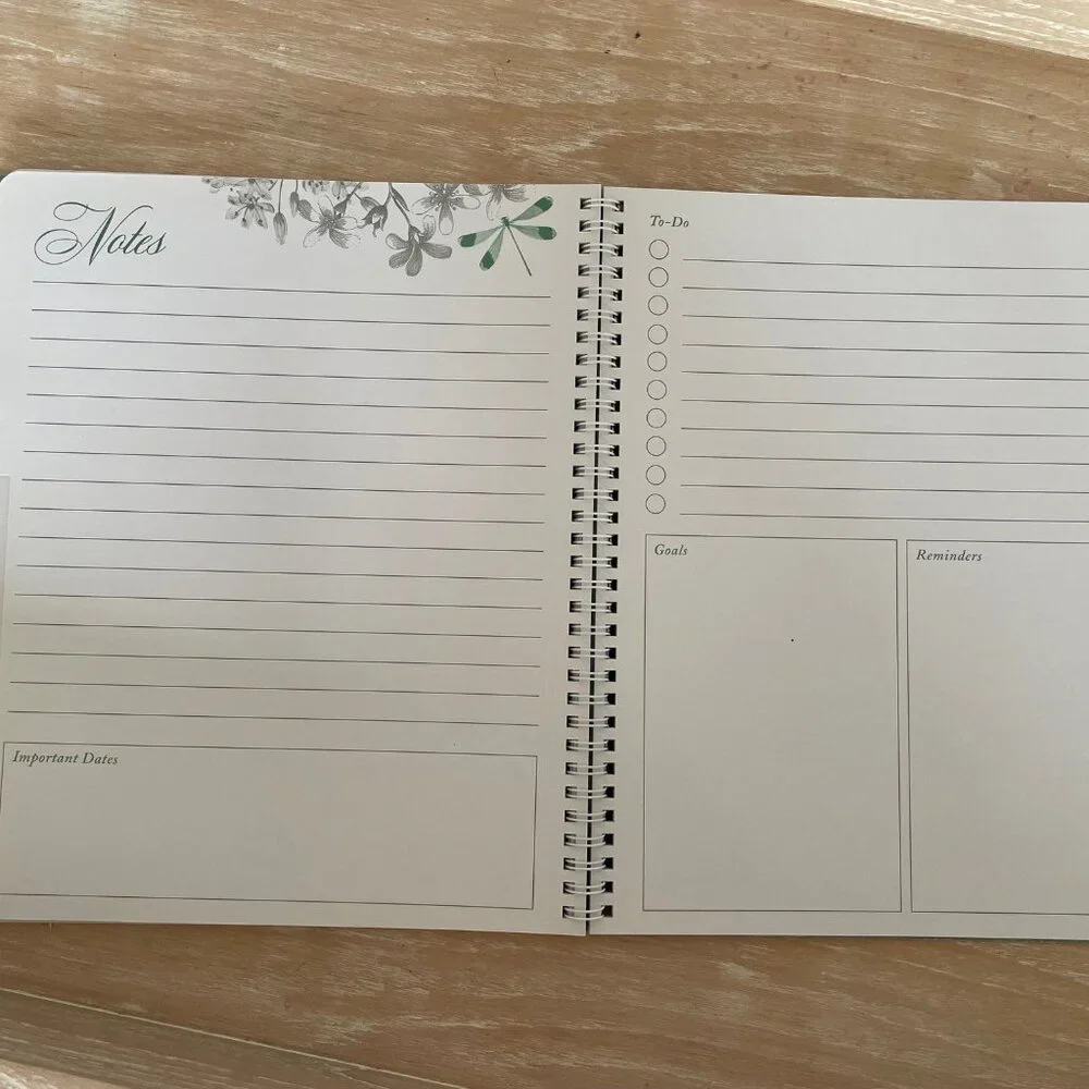 Punch Studio Nature's Grace Butterflies, Undated Monthly Guided Spiral Planner